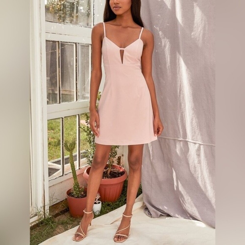 NWT LULUS Sultry Moments Blush Pink Sleeveless Mini
Dress. Size XS. - Picture 3 of 12